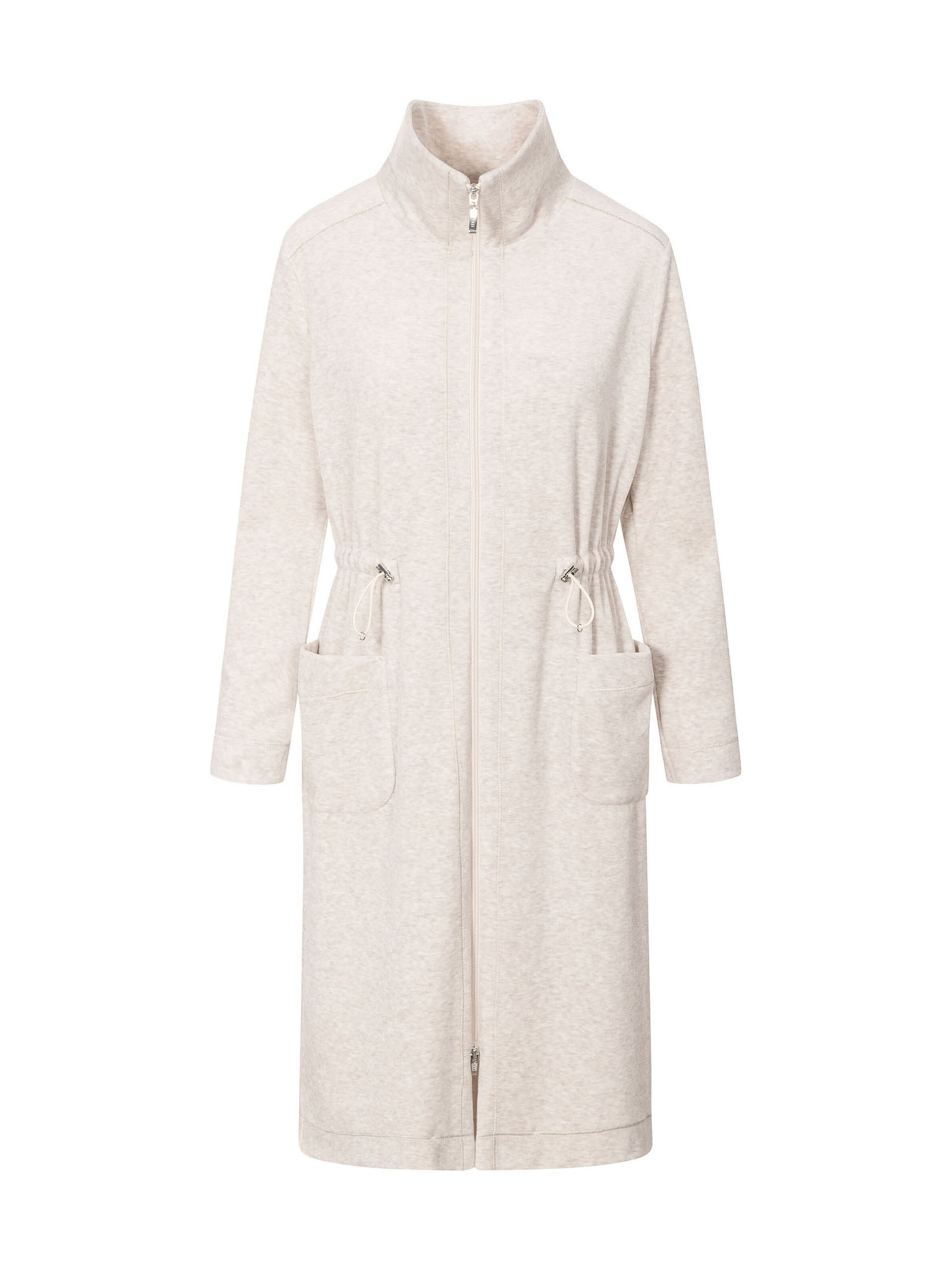 FÉRAUD PARIS Short Bathrobe ' Melange Oversize ' in White: front
