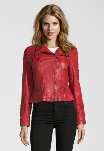 BUFFALO Lederjacke 'BE Happy' in Rot: predná strana