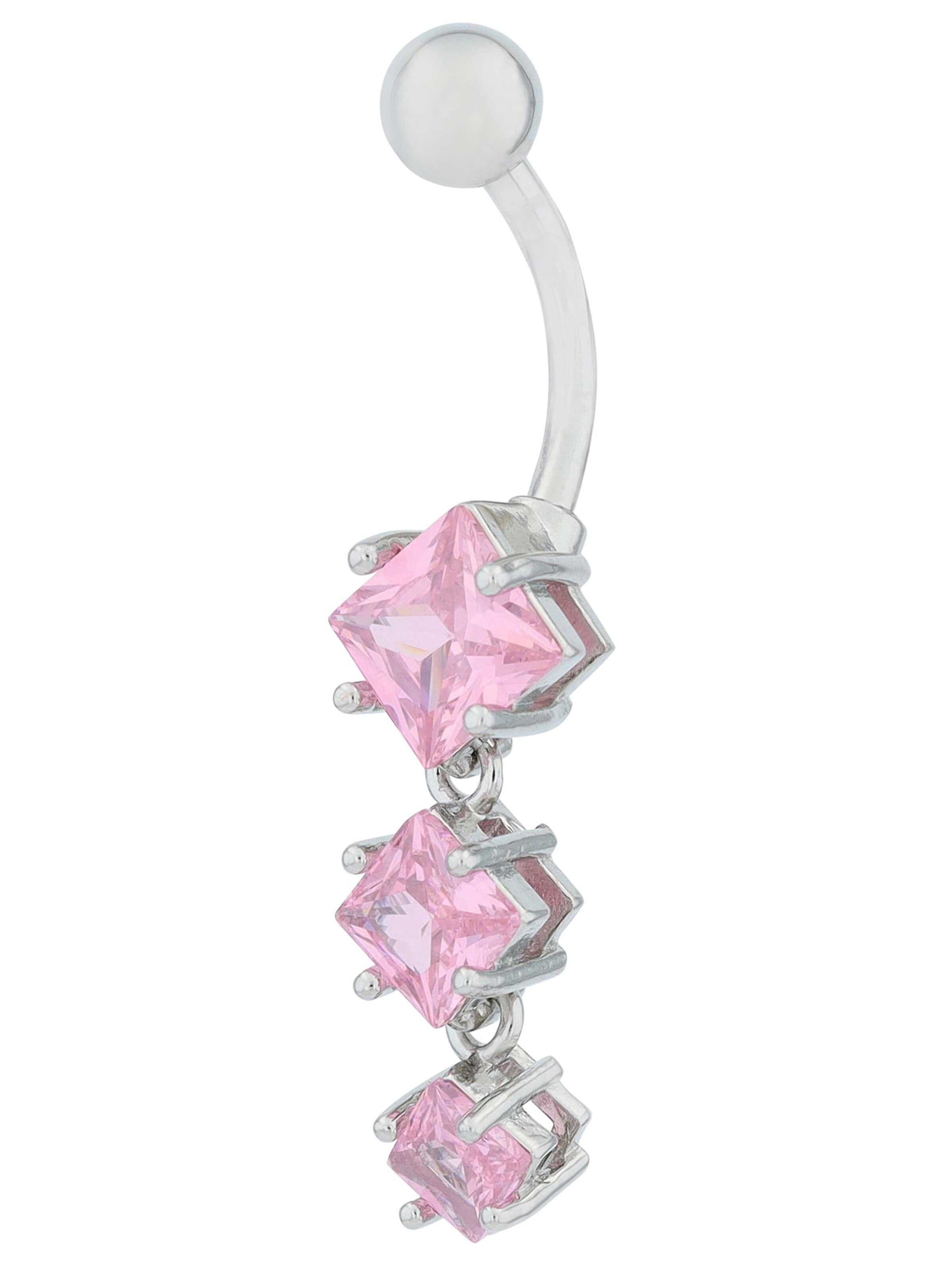 Akzent Piercingschmuck 'Zirkonia'‌‌‌‌‌‌‌ in Silber: Vorderseite