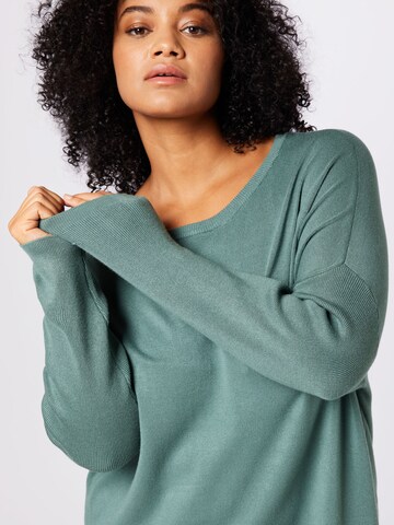 Fransa Curve Sweater 'BLUME' in Green