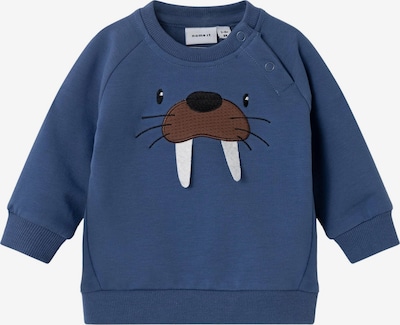 NAME IT Sweatshirt 'Solar' in de kleur Donkerblauw / Bruin / Zwart / Wit, Productweergave