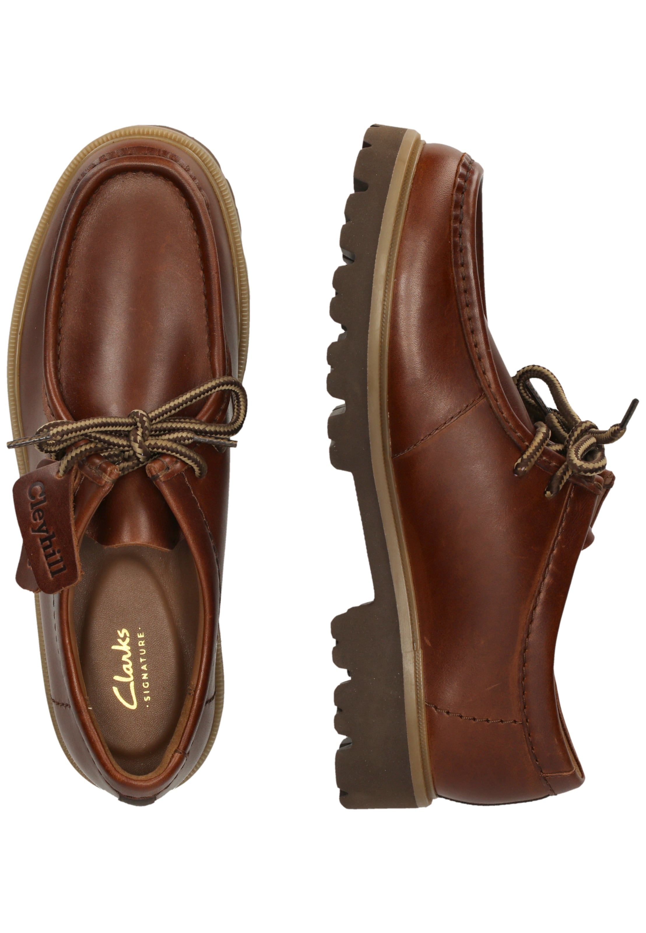 CLARKS Veterschoen 'Cleyhill Seam' in Bruin
