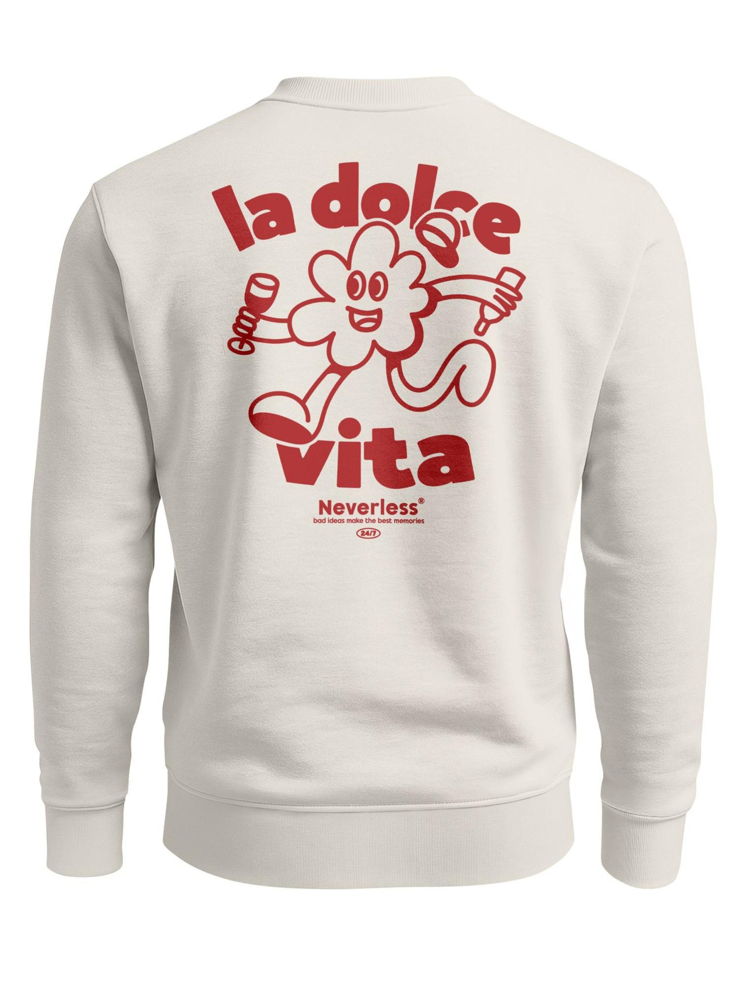 Neverless Sweatshirt 'La dolce Vita' in Beige: front