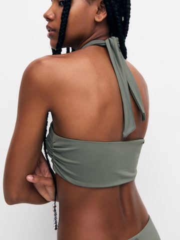 Pull&Bear Balconette Bikini Top in Green