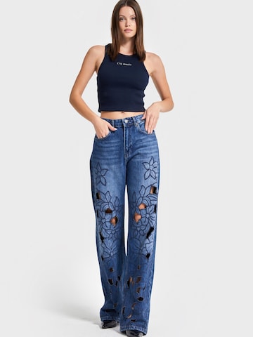 IT'S BASIC Loosefit Jeans 'Loose Mid Rise Jeans' in Blauw: voorkant