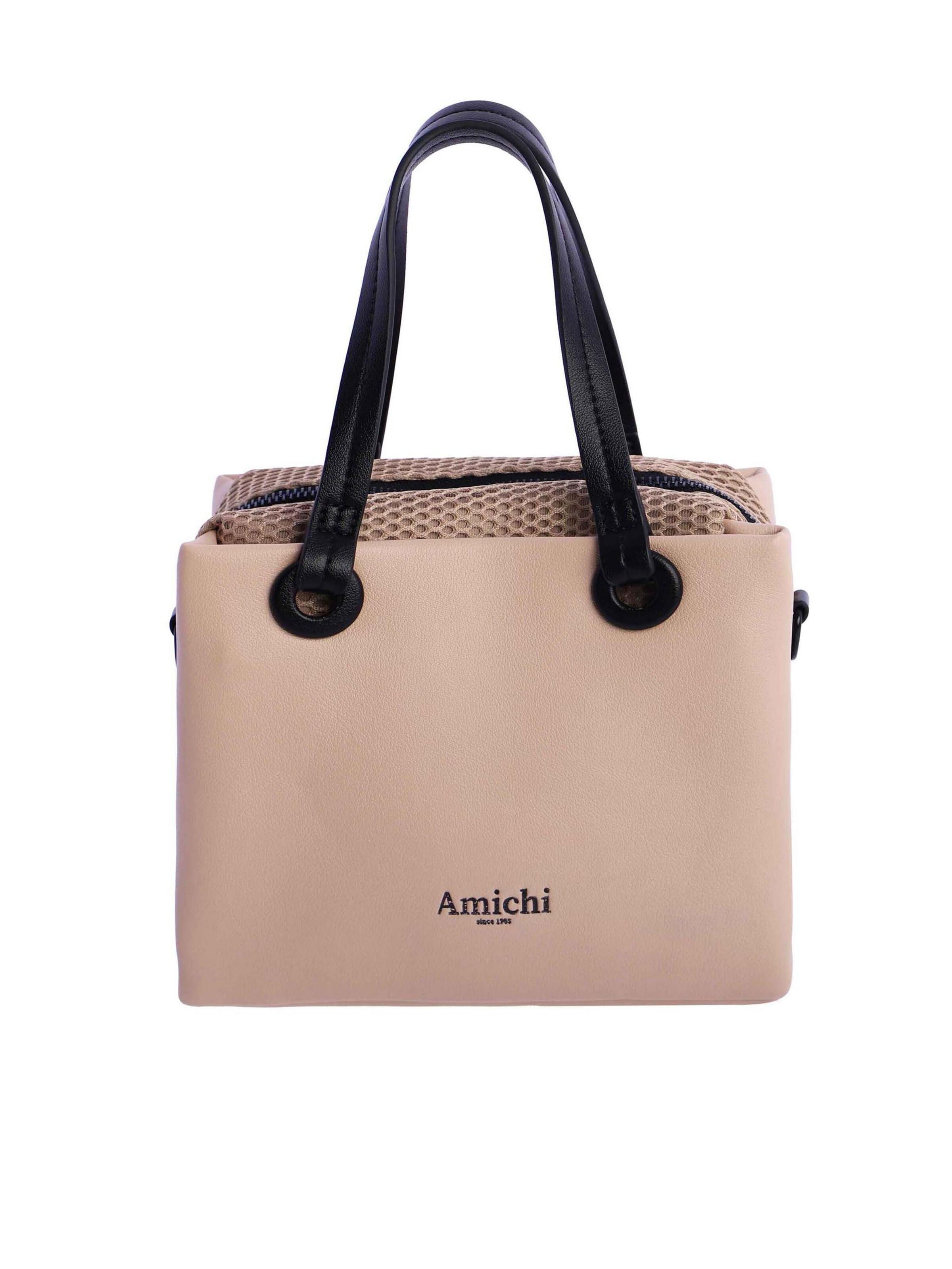 Amichi - Bolso de mano 'Bolso de mano para mujer Maui de piel sintética con cremallera' en beige: frente