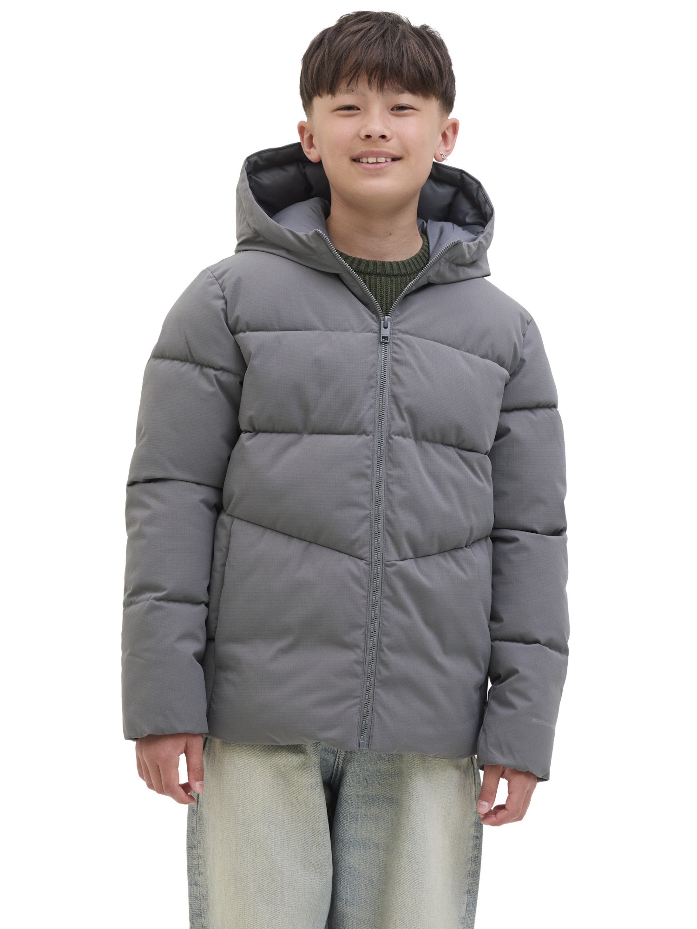 Giacca invernale 'Global' di Jack & Jones Junior in grigio: frontale