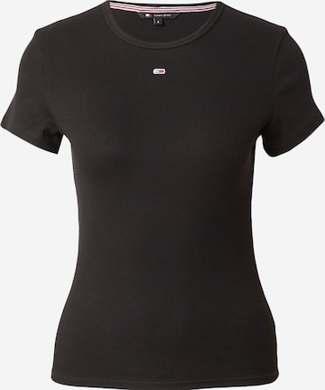 Tommy Jeans T-shirt 'ESSENTIAL' i svart: framsida