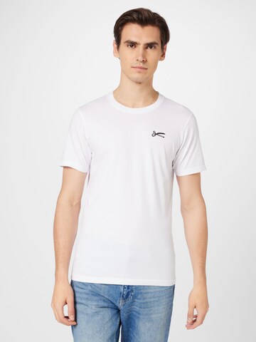 DENHAM Тениска 'SCISSOR' в бяло: отпред