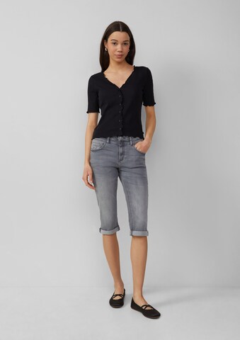 Coupe slim Jean 'Catie' QS en gris : devant