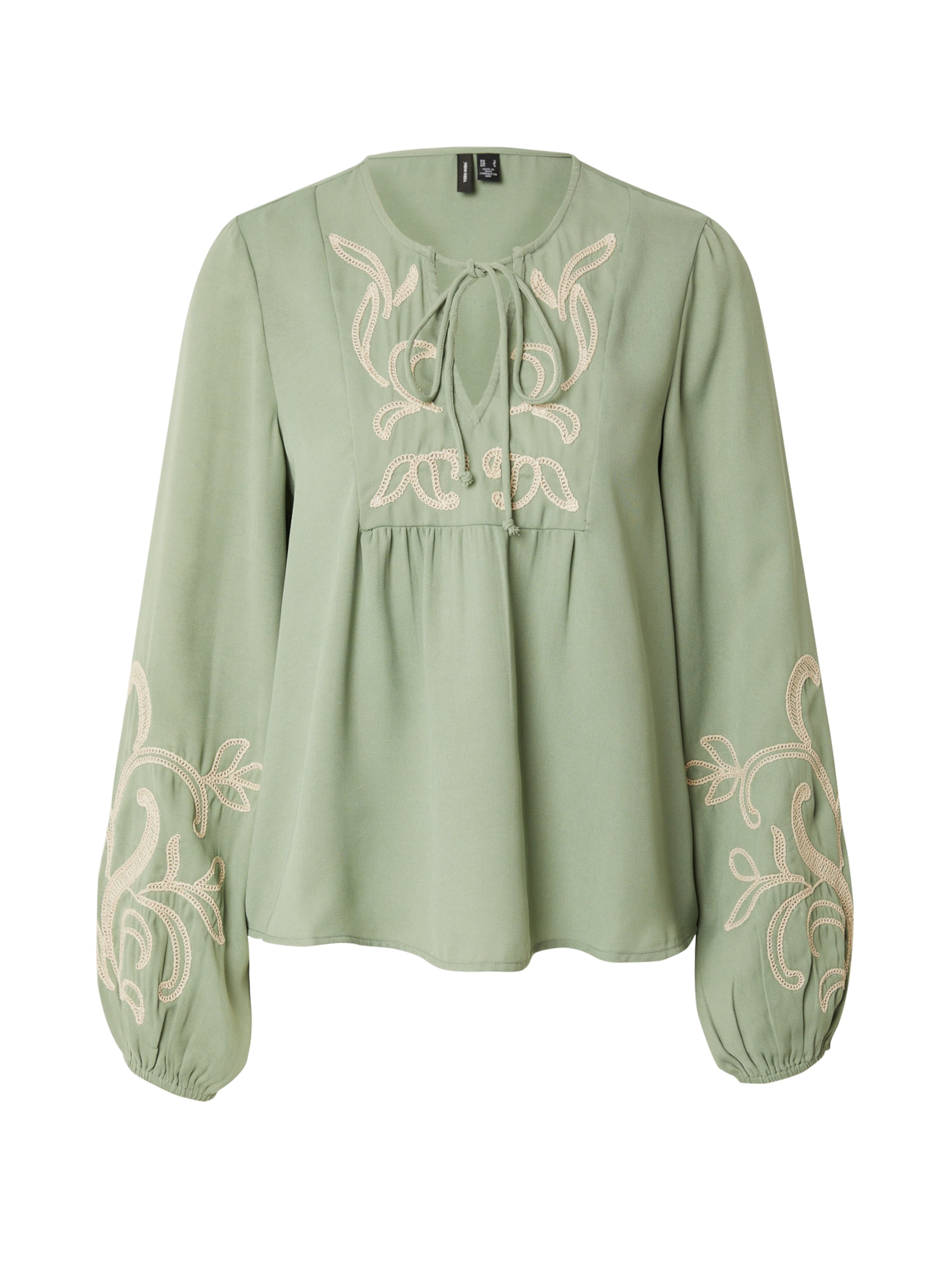 VERO MODA Blouse 'NORA' in Groen: voorkant