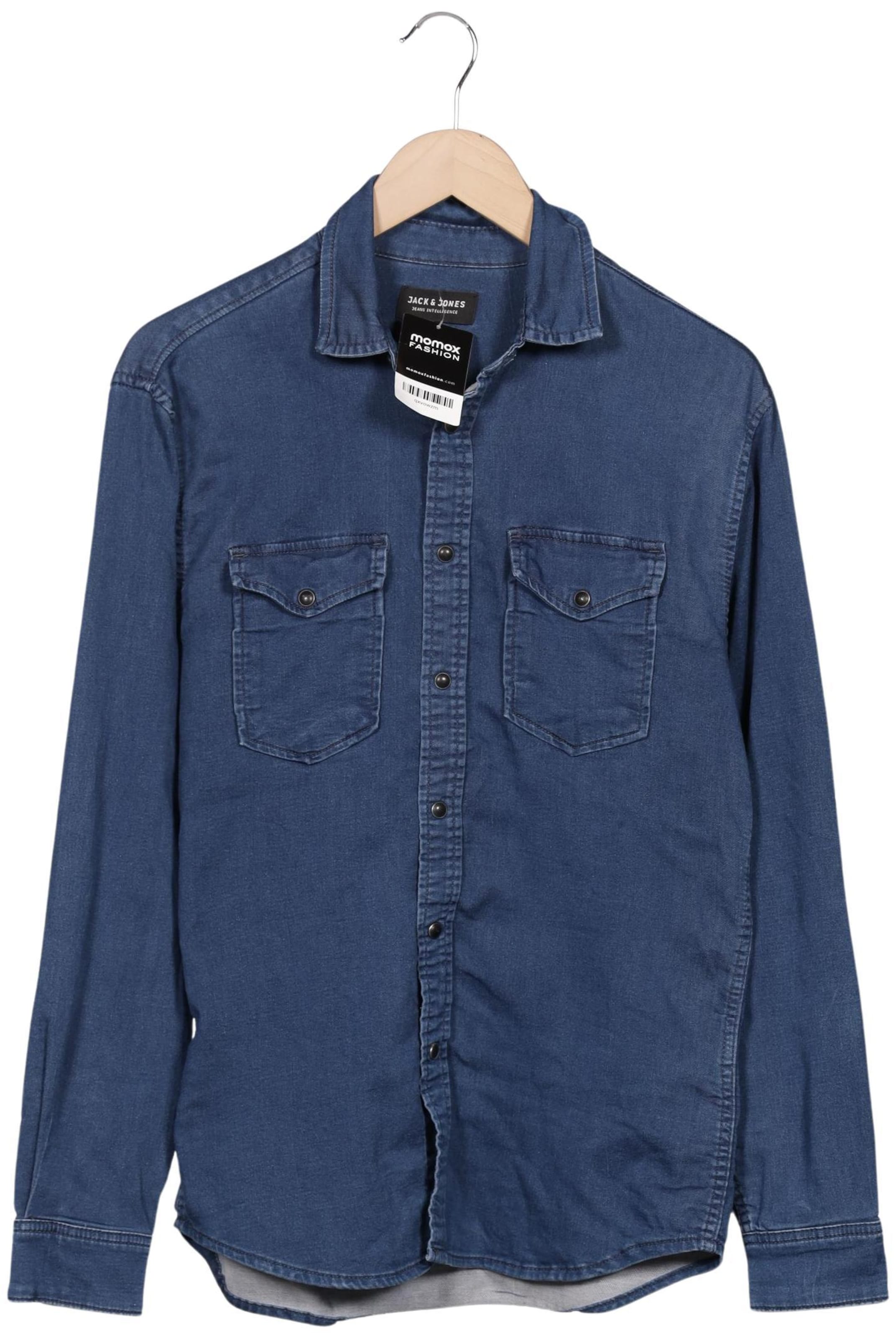 JACK & JONES Button Up Shirt in S in Blue: front