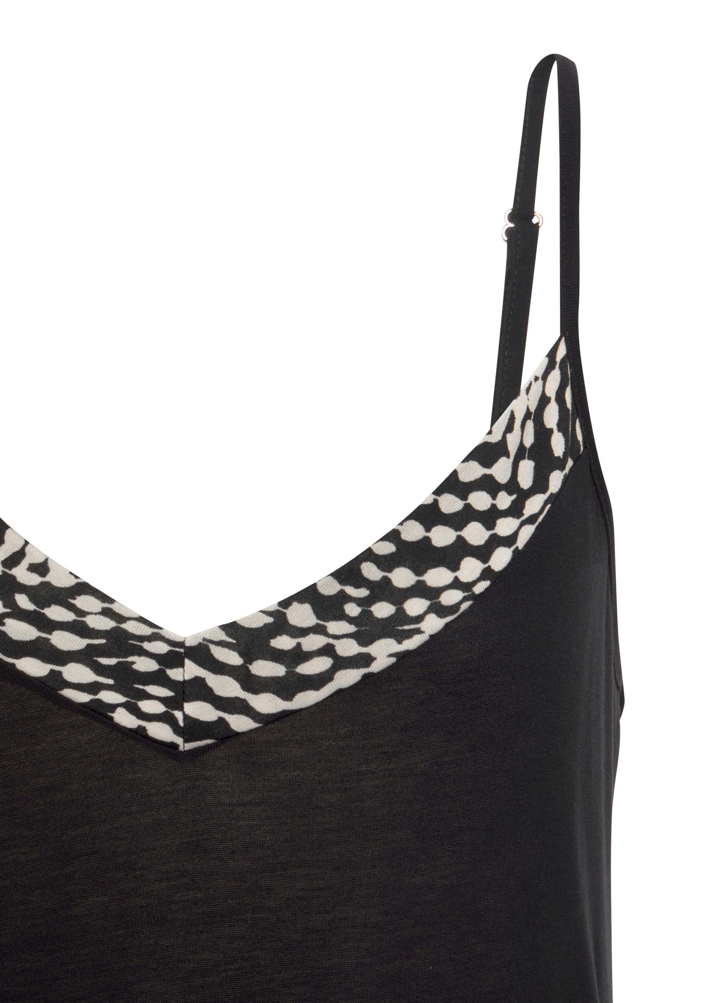 melns LASCANA Pidžama ar šortiem