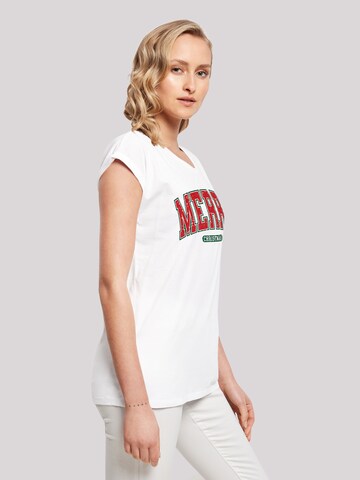 F4NT4STIC Shirt 'Merry Christmas Varsity Retro' in Wit