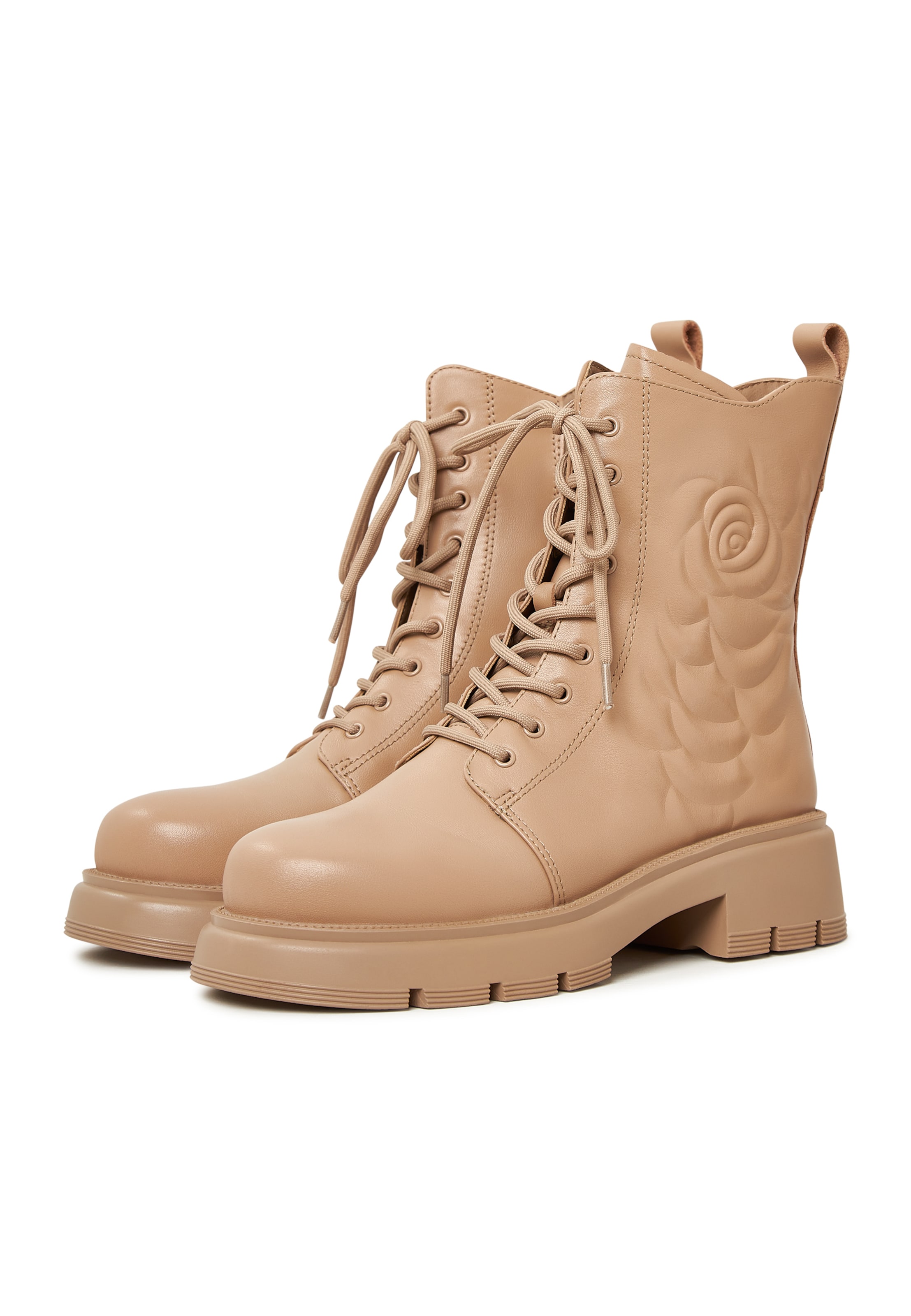 CESARE GASPARI Lace-up bootie in Beige