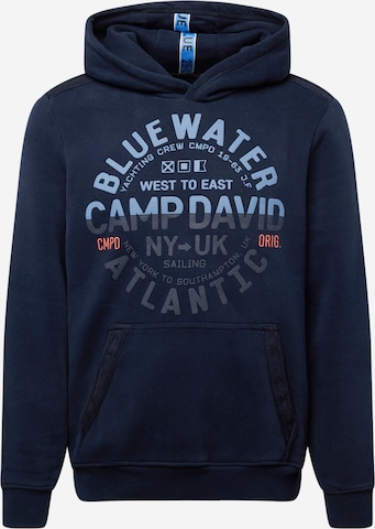 Sweat-shirt CAMP DAVID en bleu : devant