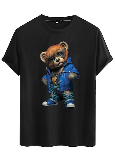 RMK Shirt '“Teddybär Motorrad ”' in Black denim, Item view