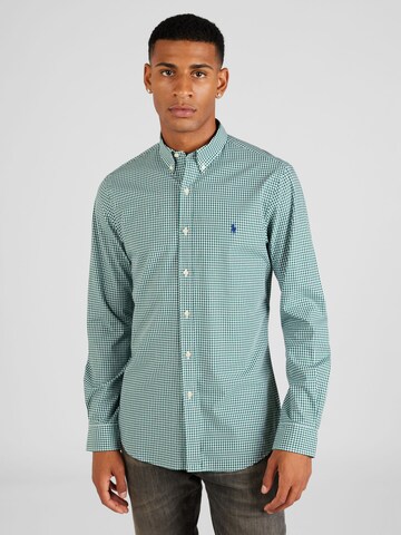 Coupe slim Chemise Polo Ralph Lauren en vert : devant