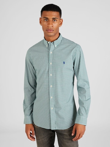 Coupe slim Chemise Polo Ralph Lauren en vert : devant