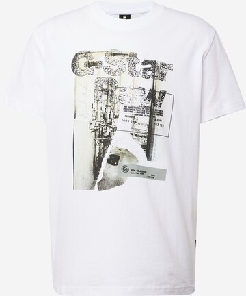 T-Shirt G-Star RAW en blanc : devant