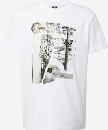 T-Shirt G-Star RAW en blanc : devant