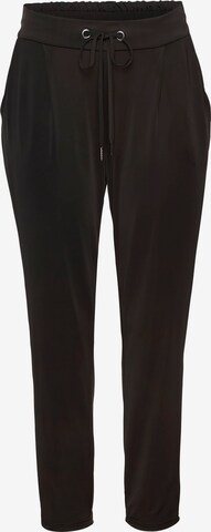 LASCANA Tapered Pajama Pants in Black: front