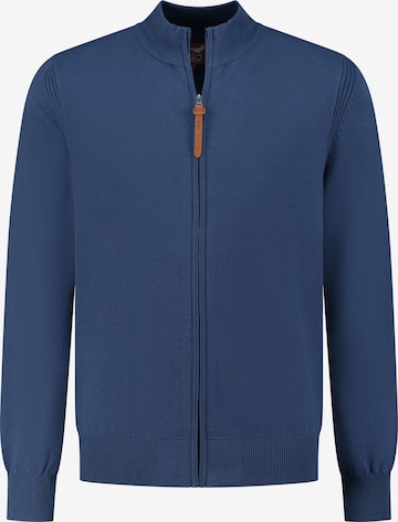 MGO Gebreid vest 'Ian' in Blauw: voorkant