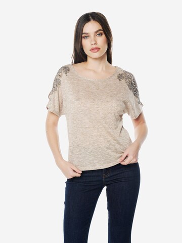 KOROSHI T-shirt i beige