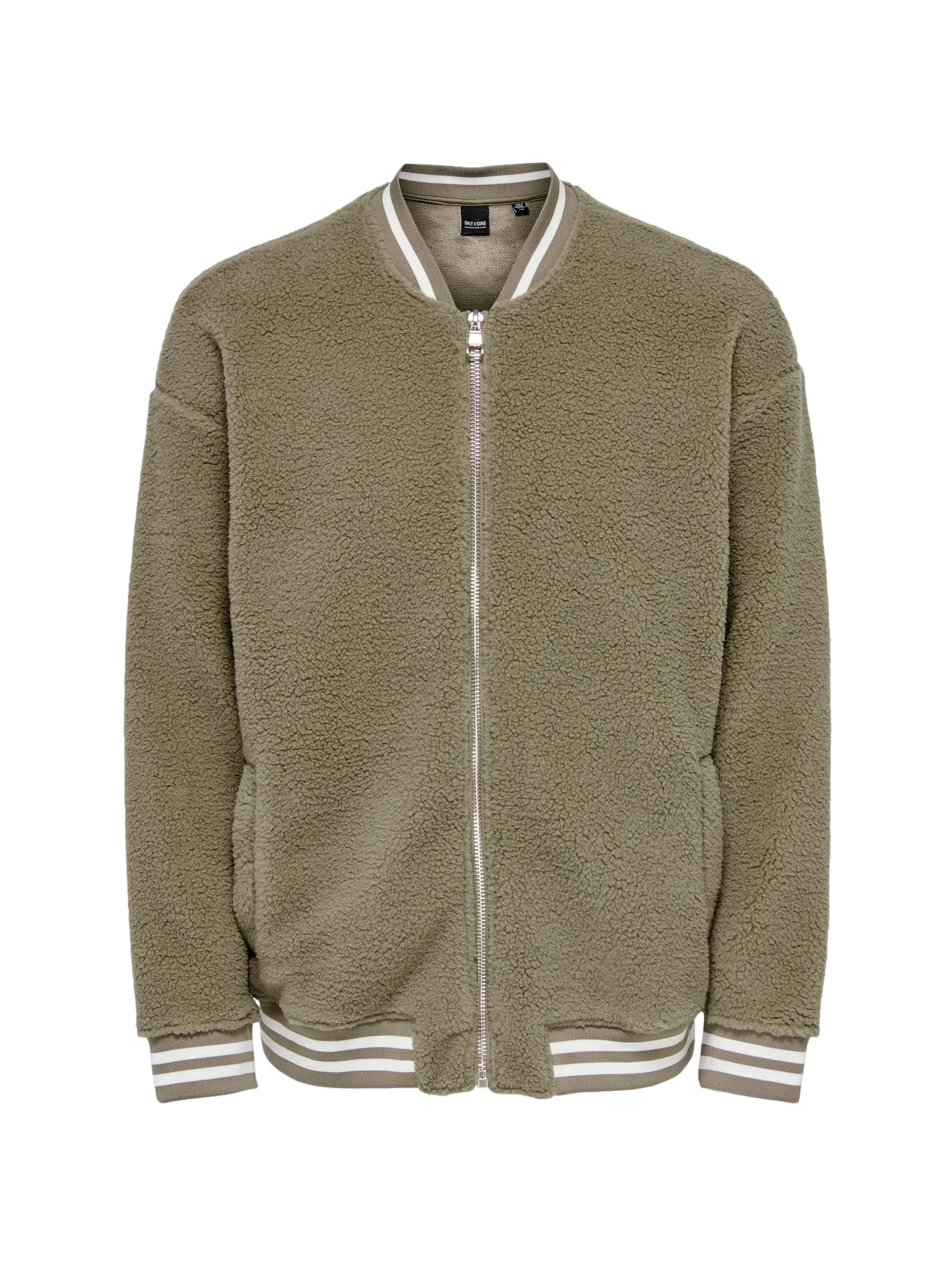 Only & Sons Fleece Jacket 'Kyler Remy' in Green: front