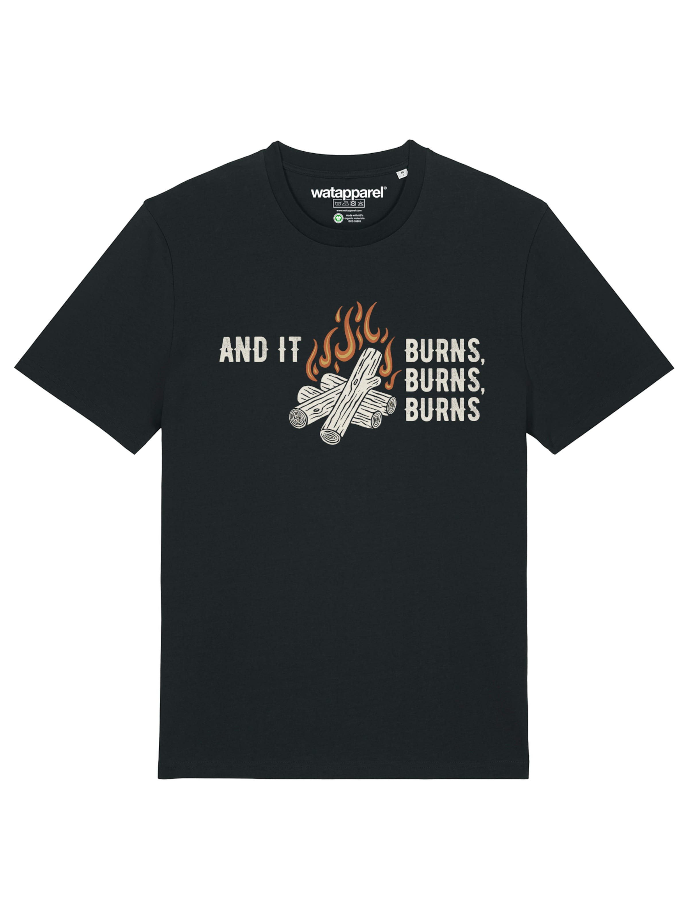 Watapparel T-Shirt 'And It Burns' in Schwarz: Vorderseite
