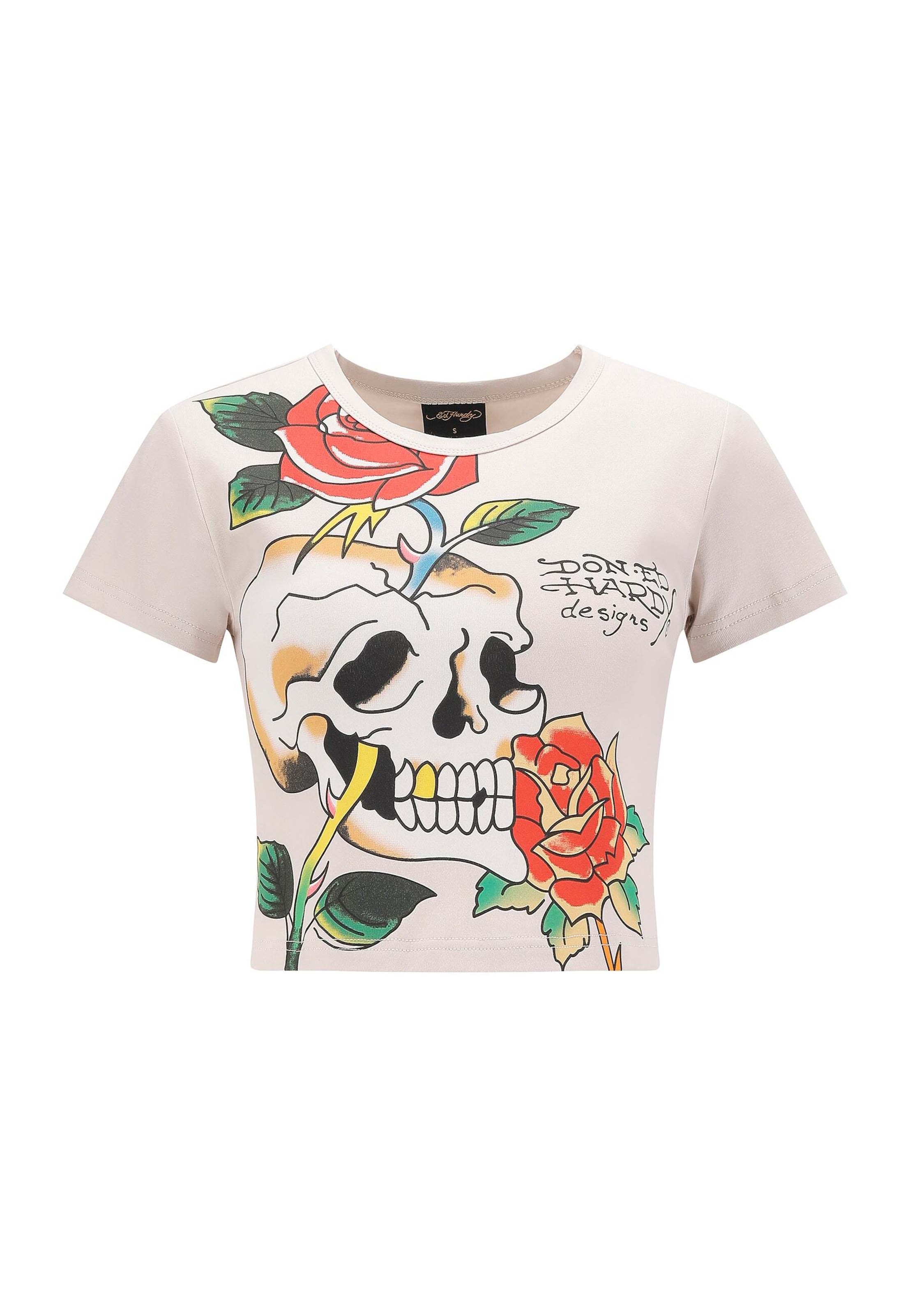 Ed Hardy Μπλουζάκι σε μπεζ: μπροστά