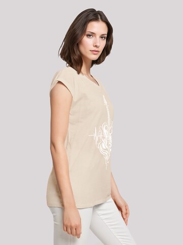 F4NT4STIC T-Shirt 'Gitarre Heartbeat' in Beige