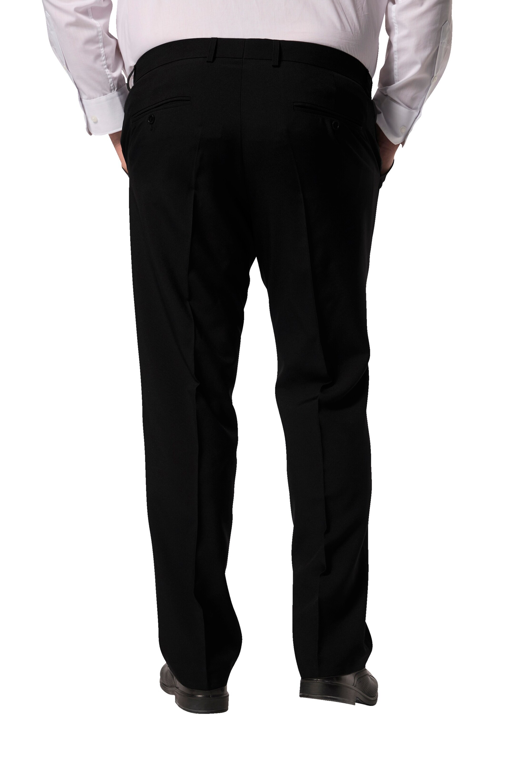 Men Plus Regular Trousers with creases in Black