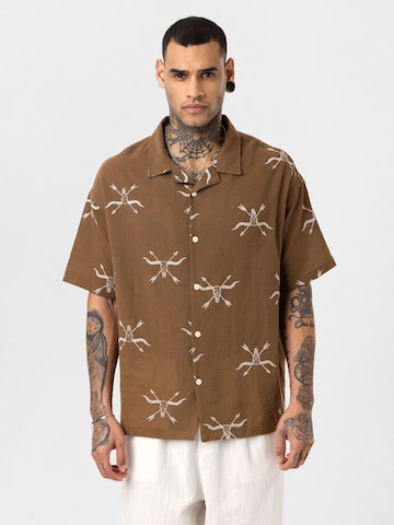 Dandalo Comfort fit Button Up Shirt 'Ruud' in Brown: front