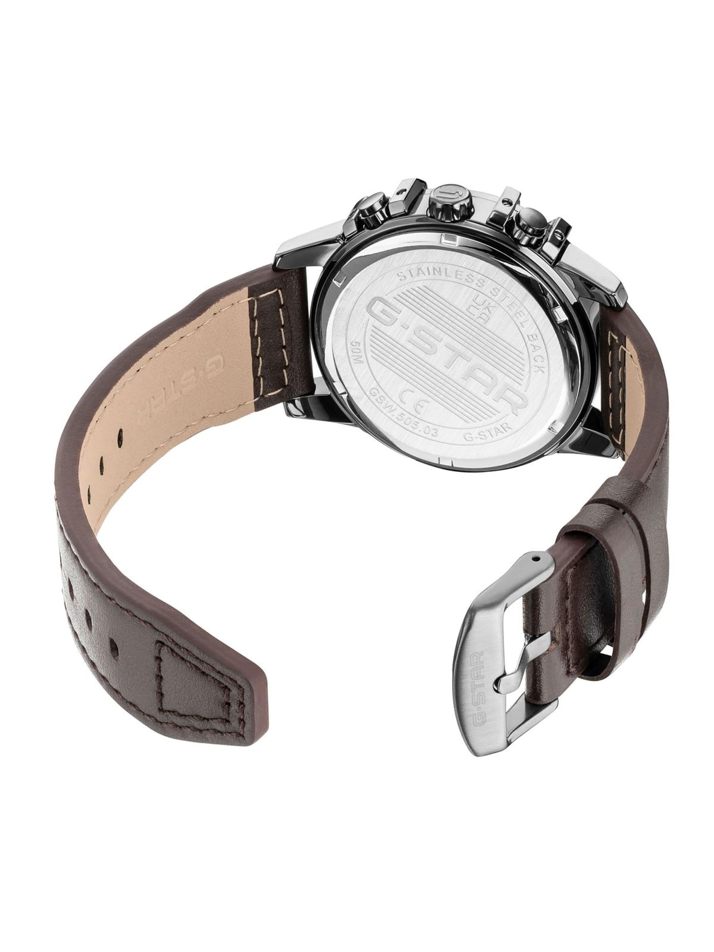 G-STAR Analogové hodinky 'Function watch Bend3D' – hnědá