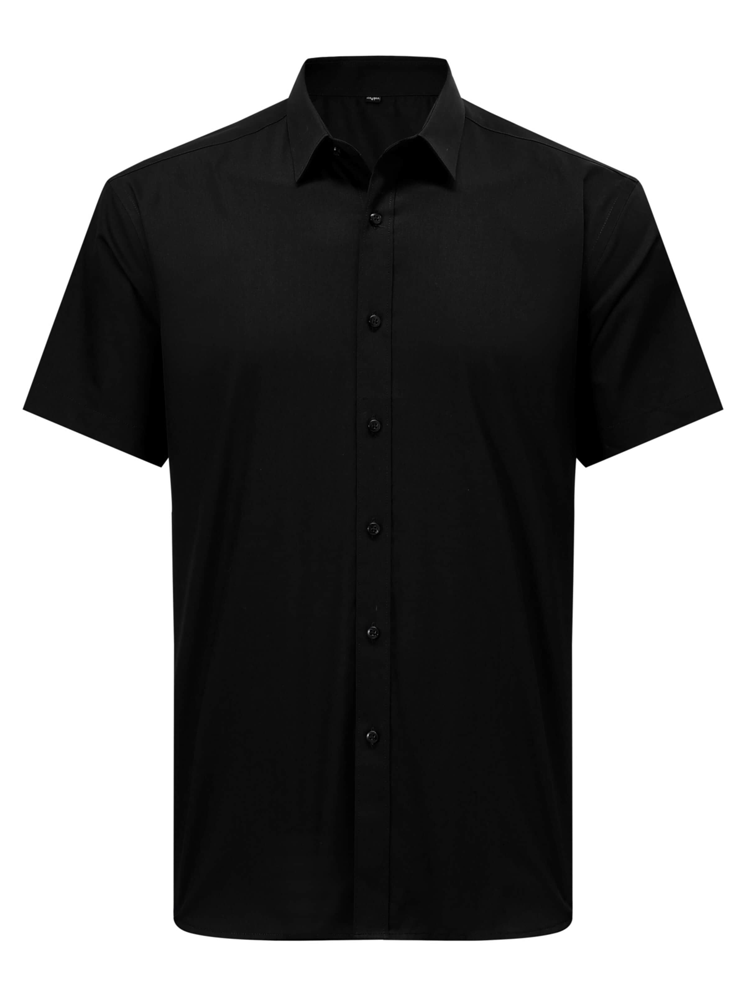 ALLTHEMEN Business Shirt 'Gelassenheit' in Black: front