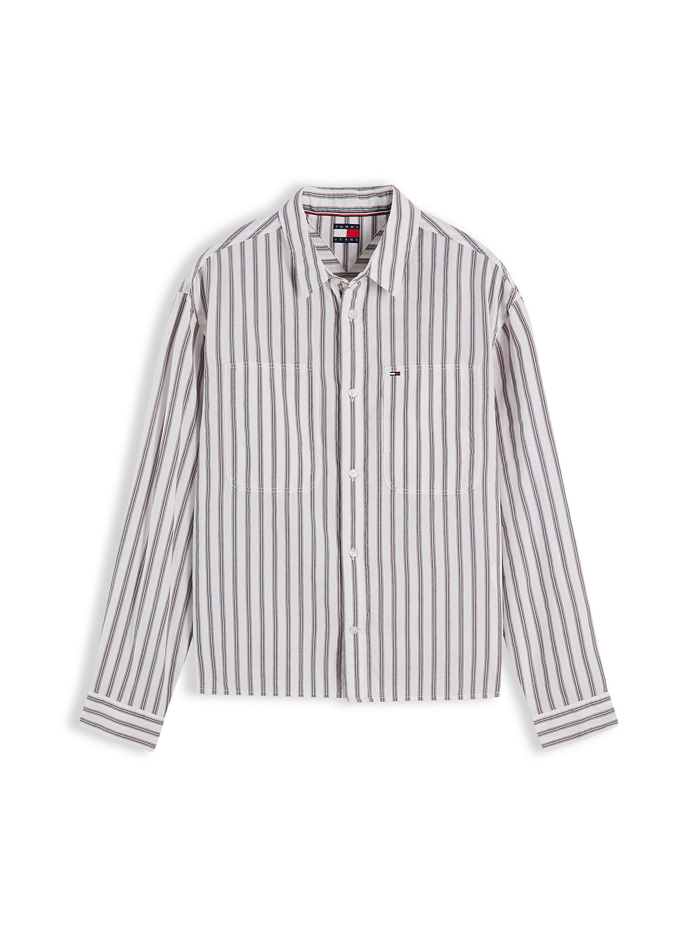 Tommy Jeans Regular fit Button Up Shirt in White: front
