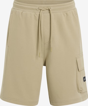 Pantalon cargo Calvin Klein Jeans en beige : devant