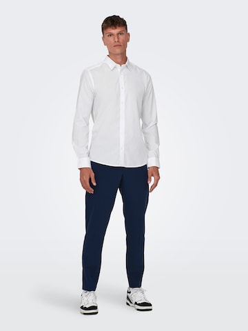 Slim fit Camicia 'ONSSANE' di Only & Sons in bianco