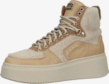 SCAPA High-Top Sneakers in Beige: front