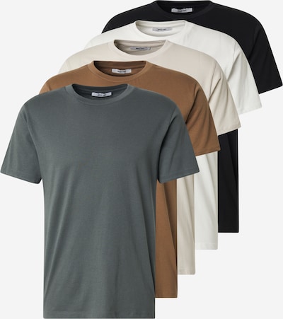 Marškinėliai 'Peter' iš ABOUT YOU, spalva – gelsvai pilka spalva / rusvai rausva / tamsiai žalia / juoda / balta, Prekių apžvalga