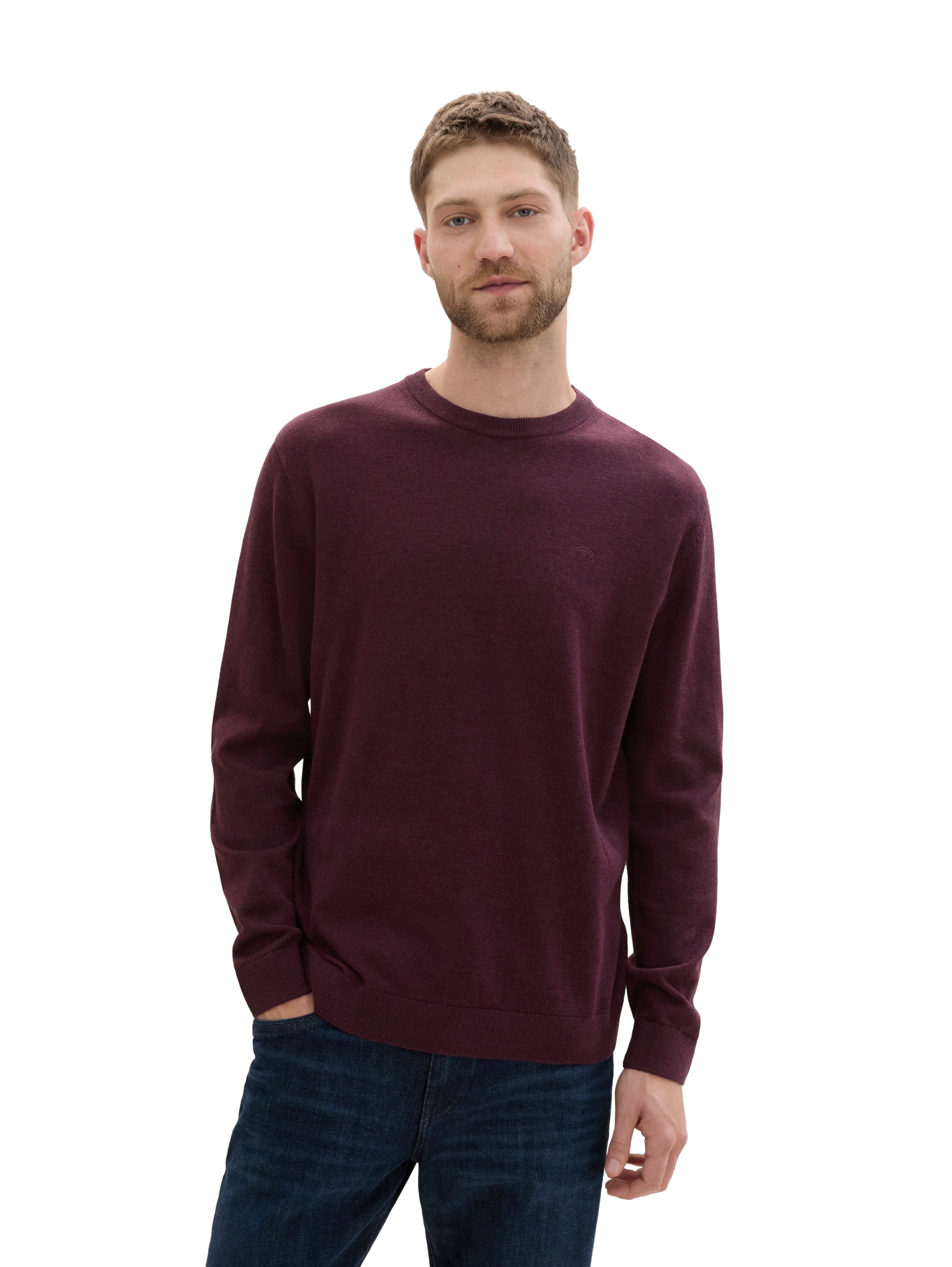 TOM TAILOR Pulover | rdeča barva: sprednja stran