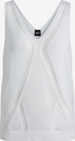 BOSS Knitted Top in White: front