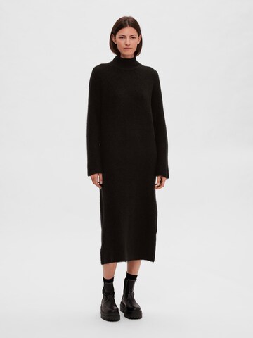 SELECTED FEMME Pletena obleka 'Maline' | črna barva: sprednja stran
