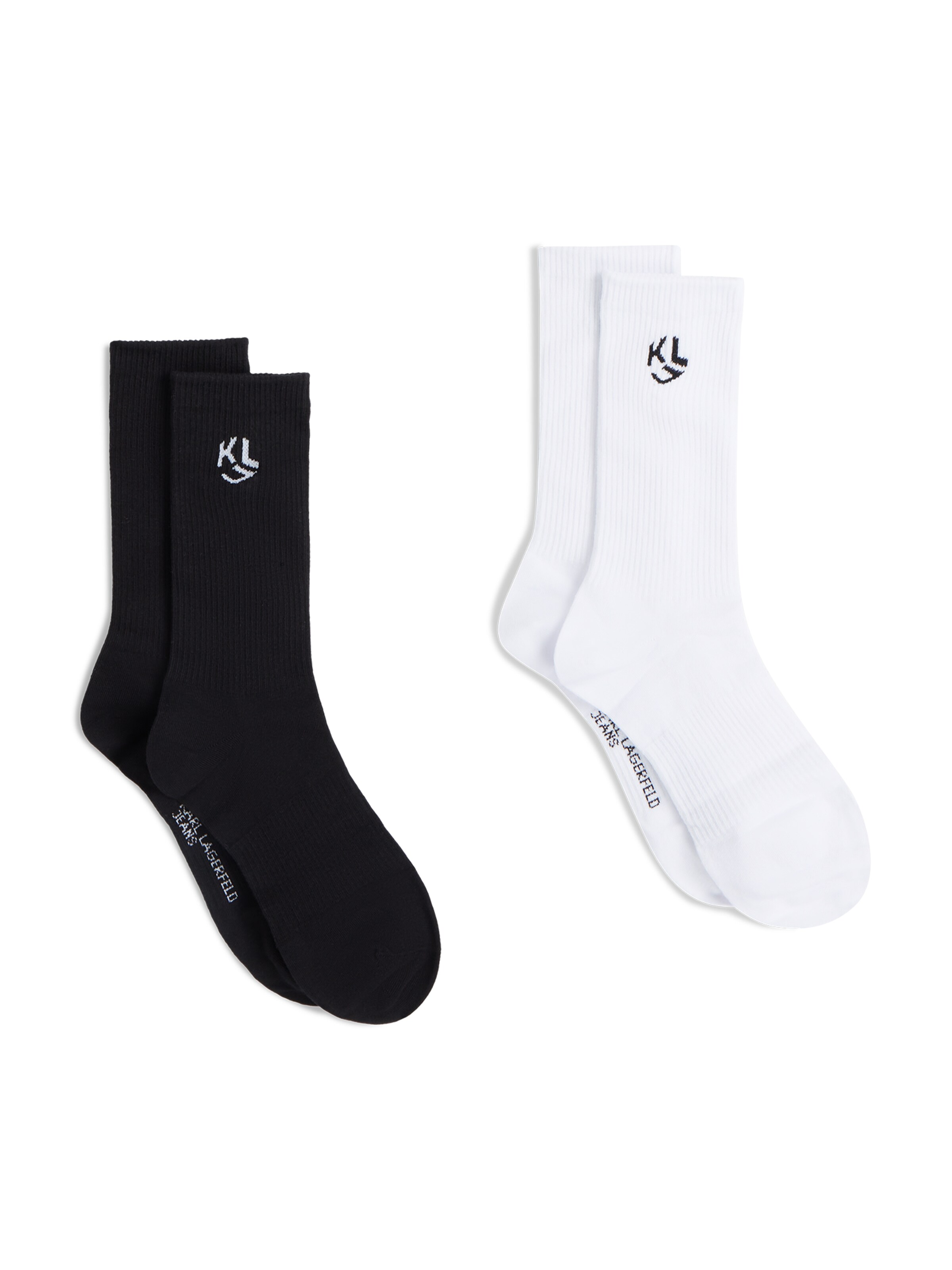 KARL LAGERFELD JEANS Sokid ' Monogram-Socken in mittlerer Länge - 2er-Packung ', värv valge