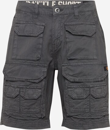 ALPHA INDUSTRIES Regular Broek 'Battle' in Grijs: voorkant