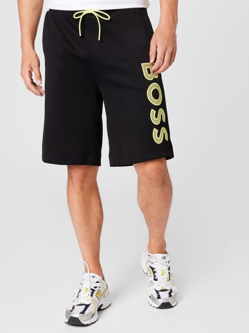 BOSS Regular Pants 'Heos' in Black: front