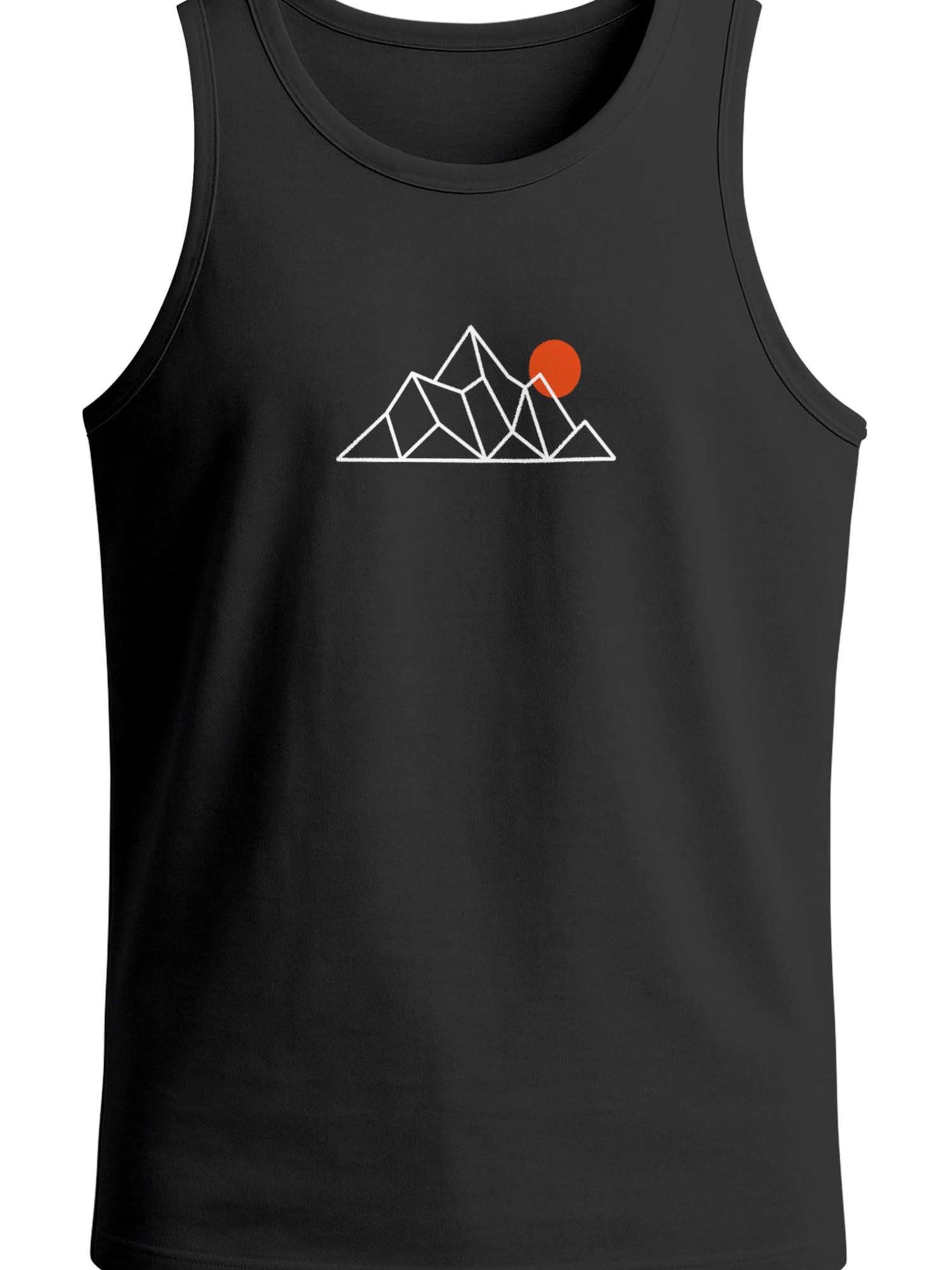 Neverless Shirt 'Berg Polygon'‌‌‌‌‌‌‌ in Schwarz: Vorderseite