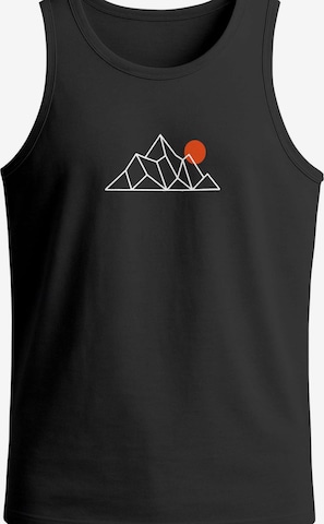 Neverless Shirt 'Berg Polygon' in Schwarz: Vorderseite
