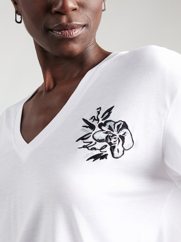 Karl Lagerfeld T-shirt 'Orchid' i vit
